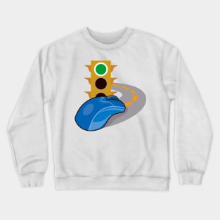 Computer Mouse on the Road  Traffic Light Retro Crewneck Sweatshirt